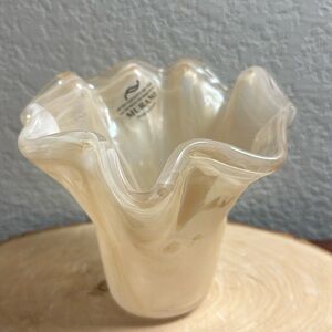 Murano Italy handblown glass vase new with tag, opalescence Vase Bowl